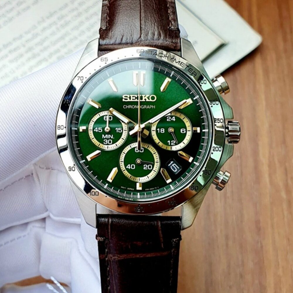 Seiko Spirit Chronograph Green Dial Men's Watch SBTR017 PRICE FIRM